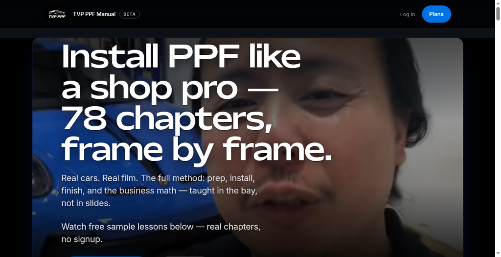 TVP PPF Manual live website homepage