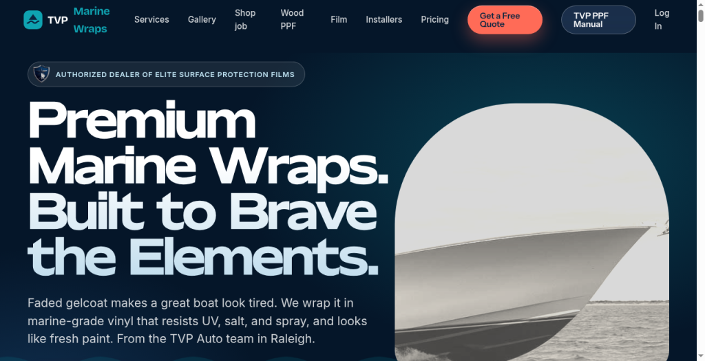 TVP Westgate / TVP Marine Wraps live website homepage
